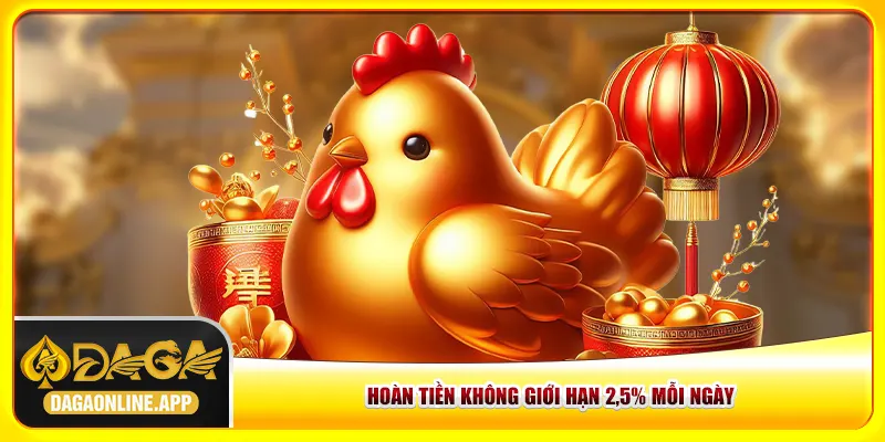 Hoàn tiền không giới hạn 2,5% mỗi ngày
